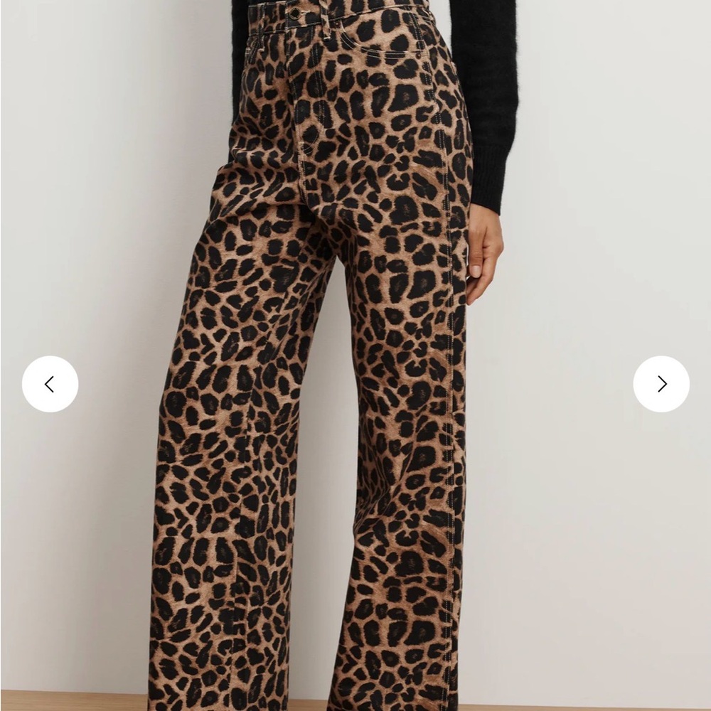 Veronica Beard “Taylor” Leopard Print Wide-Leg Pants